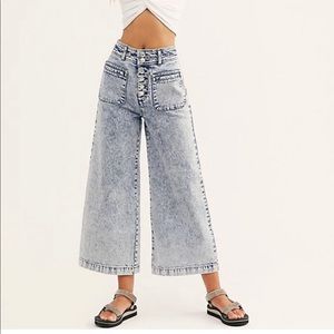 Free People Wide Leg Ankle length denim
